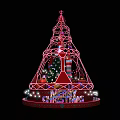 Festive Christmas Decorative Structure With Red Frame Merry Christmas Sign And Gift Boxes 3d model