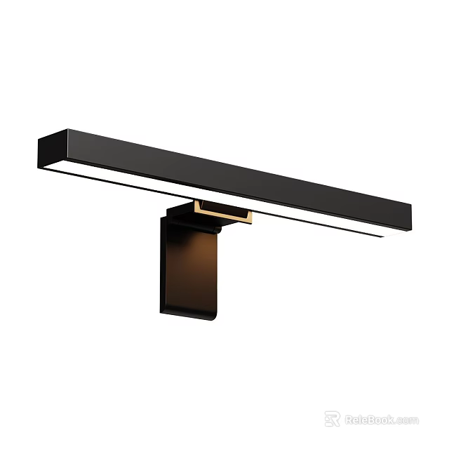 Modern Black Wall Lamp With Sleek Long Design And LED Light For Home Decor 3d model 