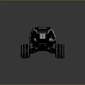 Futuristic Six Wheeled Off Road Vehicle With Mechanical Cockpit And Rugged Design