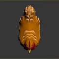 Orange Cartoon Rooster With Red Comb Yellow Beak And Feet On Black Background