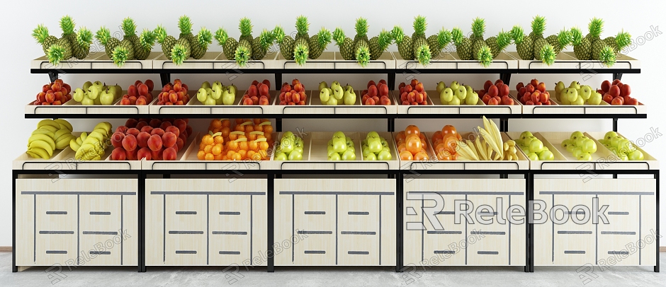 Modern shelf supermarket container model