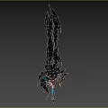 Fantasy Sword With Blue Flame Ornate Hilt And Glowing Mythical Weapon Design