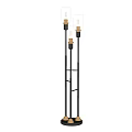 Modern Floor Lamps With Transparent Glass Shades And Black Metal Stands For Living Room Decor