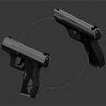 Two Modern Pistols With Black Silver Design Metal Construction And Ergonomic Grip