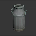 Sturdy Metal Household Milk Can With Two Side Handles And Wooden Base
