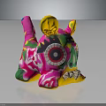 Colorful Decorative Furniture With Unique Eye Ear Design And Artistic Patterns