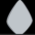 Bathroom Mirror Teardrop Shaped Design Reflects Window Plant White Walls And Wooden Floor