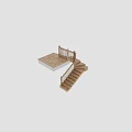 Modern Wooden Staircase Interior Design With Handrail Steps And Landing Platform