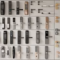 Modern fingerprint lock door handle cabinet door handle 3d model