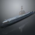 Military Submarine Vessel With Conning Tower And Metallic Hull Design