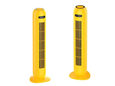 Portable Yellow Tower Air Cooler Fan With Vertical Design And Effective Cooling 3d model
