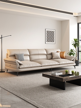 Modern three-seat sofa 3d model