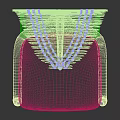 Three Modern Woven Back Leisure Chairs in Black and Green with Curved Unique Design