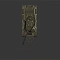 Detailed Military Green Tank Vehicle With Long Cannon Barrel And Metal Tracks