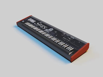 Professional Electronic Keyboard SY2S With Black Red Body And White Black Keys 3d model