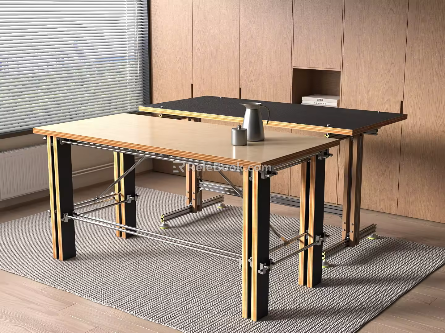 Modern Middle Ancient Desk Computer Table Dining Table Aluminum Table Ocean Board Table 3d model