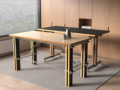 Modern Middle Ancient Desk Computer Table Dining Table Aluminum Table Ocean Board Table 3d model