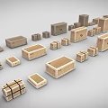 Wooden Display Shelves In Various Sizes And Shapes Arranged For Retail