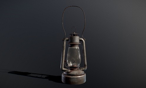 Industrial LOFT Kerosene Lamp Rusty Kerosene Lamp 3d model