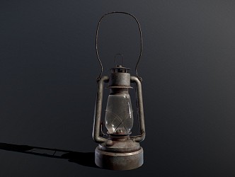 Industrial LOFT Kerosene Lamp Rusty Kerosene Lamp 3d model