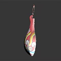 Colorful Handcrafted Decorative Bottle With Intricate Patterns Pink Body And Red String