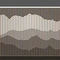Modern Wooden Background Wall With Wavy Slatted Design And Illuminated Lighting