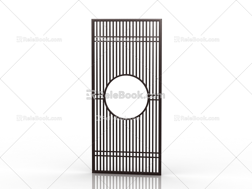 New Chinese Style Wall Panel Screen 3d model