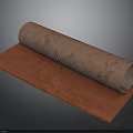 Rusty Metal Tube Weapon Component Displayed On Red Mat Surface