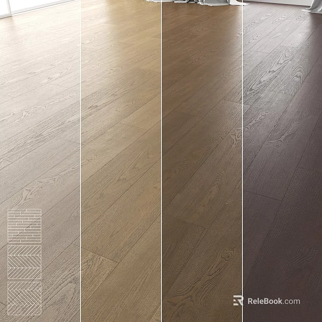 Wooden Floor Planks Displaying Various Natural Colors Textures And Patterns 3d model