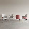 Stylish Modern Dining Chairs With White And Pink Upholstery Black Gold Legs Armrest Design