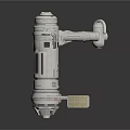 Aerospace Satellite Mechanical Arm Component In White Metallic Design For Cosmic Missions