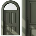 Green Arched Doors With Glass Panels And Solid Design For Home Exterior