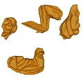 Golden Crispy Fried Chicken Pieces Showing Various Shapes And Textures