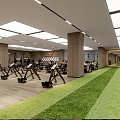 Spacious Yoga Studio With Neatly Arranged Yoga Mats Yellow Balls Wooden Floors And Strip Lights