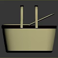 Beige Storage Basket With Dark Brown Trim Dual Handles And Transparent Lid For Home Organization