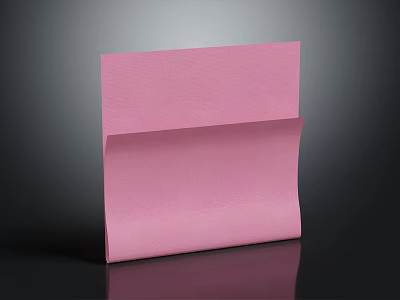Pink Folded Paper Item with Smooth Surface and Clean Design as Simple Stationery Product 3d model