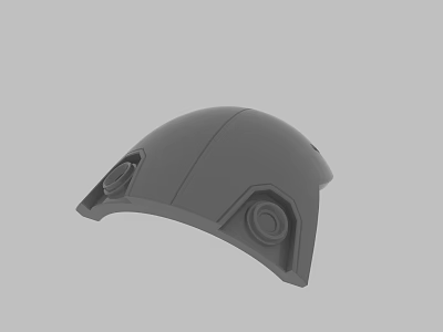Gray Helmet 3D Model With Circular Vents And Smooth Surface Design 3d model
