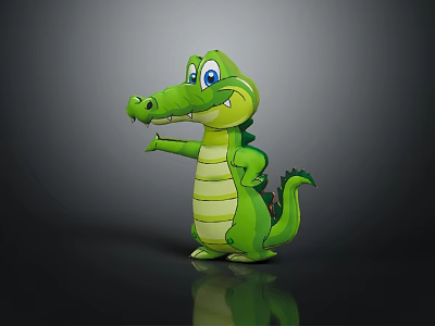 Green Cartoon Crocodile Shaped Kids Chair For Nursery Room Furniture Decor 3d model