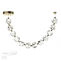 Elegant Modern Crystal Chandelier With Gold Frame Curved Design Transparent Crystals