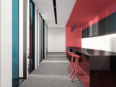 Modern Tea Room Tea Area 3d model