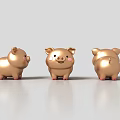 Cute Golden Pig Shaped Jewelry Ornaments With Shiny Surface For Decorative Use
