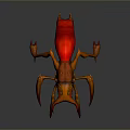 Red Orange Insectoid Creature Character With Multiple Legs Large Pincers And Sharp Claws 3d model