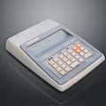 Classic White And Gray Calculator With Numeric Keypad Orange Buttons And Digital
