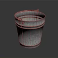 Shiny Stainless Steel Metal Bucket With Reflective Surface And Metal Rim