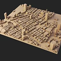 Aerial Planning Urban City Model With Building Layout And Street Grid
