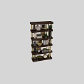 Modern Multi Tiered Shelving Unit With Books Vases Plants And Decorative Items