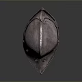 Ancient Metal Weapon Helmet With Riveted Details And Rustic Historical Design
