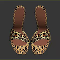 Stylish Leopard Print High Heel Sandals with Stiletto Heel Square Toe Red Insole