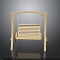 Light Wood Wooden Swing With Arched Frame And Slatted Seat For Garden Furniture