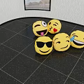 Emoji Plush Toys with Various Expressions Winking Heart Eyes Sunglasses Smiling Laughing Faces